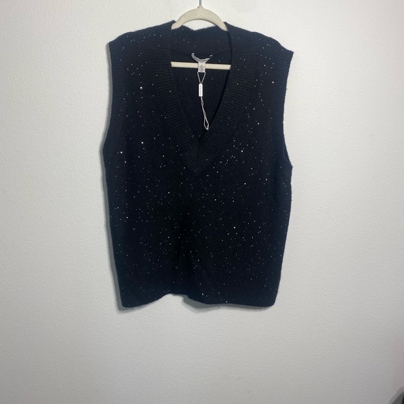 AUTUMN CASHMERE Sequin-embellished cashmere-blend vest - Picture 4 of 10